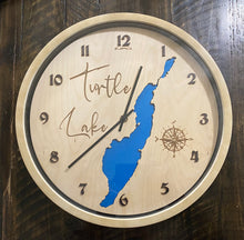 Load image into Gallery viewer, 16” Turtle Lake wall clock
